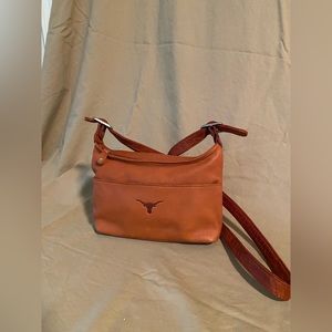 Canyon Outback Texas Longhorn Leather Shoulder Bag
